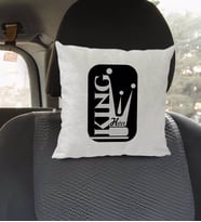 BK Gift Kişiye Özel İsimli King Tasarımlı Kare Araç Koltuk Yastığı-1