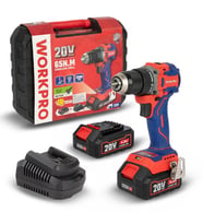 WORKPRO WP390023 20Volt 4.0Ah Li-ion 65Nm. Çift Akülü Kömürsüz Profesyonel Şarjlı Matkap