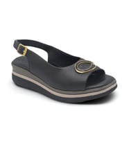 VENÜS 26029809Y DOLGU TOPUK TOKALI DERİ KADIN SANDALET