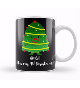 Yılbaşı Yeni Yıl Konseptli Omg Its My 1St Christmas Kupa Bardak Porselen