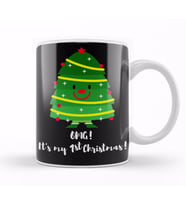Yılbaşı Yeni Yıl Konseptli Omg Its My 1St Christmas Kupa Bardak Porselen
