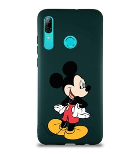Huawei P Smart 2019 Soft Premier Kapak Mickey Mouse-D Tasarımlı Silikon Kılıf - Yeşil (Şeffaf)