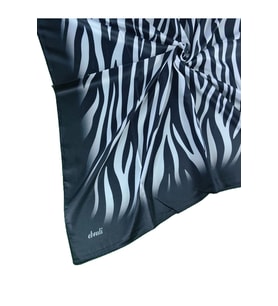 Ebruli Sport Twill Eşarp (Siyah - Beyaz)