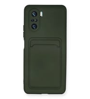 Mi 11i Kılıf Kelvin Kartvizitli Silikon - Koyu Yeşil