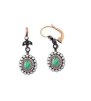 1.13 Karat Elmaslı Oval Zümrüt Küpe EE190