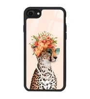 iPhone 8 İnfluencer Leopar Kedi Tasarımlı Glossy Telefon Kılıfı