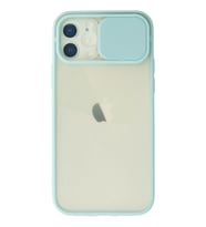 Newface Apple iPhone 12 Kılıf Palm Buzlu Kamera Sürgülü Silikon - Turkuaz