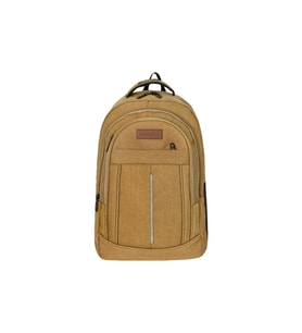GALB Leather Koyu Bej Kanvas Gunluk Kullanim 17 Inc Laptop Bolmeli Sirt Cantasi Cod 7300