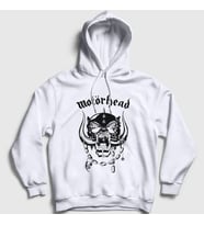 Presmono Unisex Beyaz Logo Motörhead Kapüşonlu Sweatshirt 68763tt
