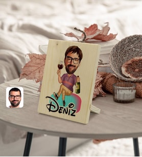 BK Gift Kişiye Özel İsimli Erkek Karikatürlü Dekoratif Ahşap Çerçeve Model 2