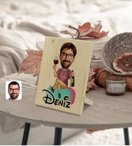 BK Gift Kişiye Özel İsimli Erkek Karikatürlü Dekoratif Ahşap Çerçeve Model 2