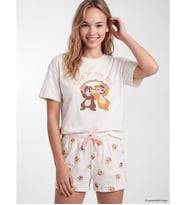 LCW Young Pembe Chip And Dale Baskılı Kadın Şortlu Pijama Takımı