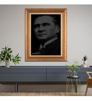 Altın Varaklı Paspartulu Çerçeveli Tablo rv991