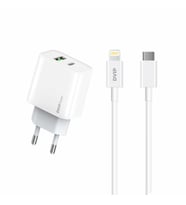 DVIP N35 Type-C to Lightning 2.4A Kablolu Hızlı Şarj Aleti Set Beyaz