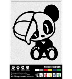 ŞAPKALI PANDA STICKER 20 x 24 cm