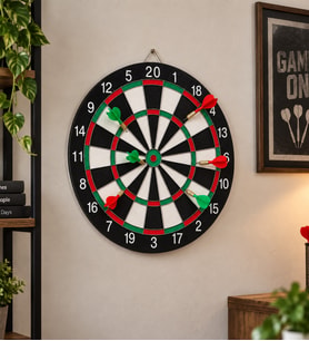 36 cm Dart Tahtası Seti 6 Adet İğne Uçlu Dart Oku Duvara Asılabilir Hedef Oyunu