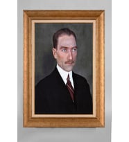 Altın Varaklı Paspartulu Çerçeveli Atatürk Tablo nt958