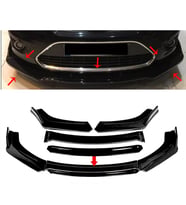 Ford Focus Mk2 Siyah Renkli Şeritli Dilli Ön Lip 4 Prç Parlak Siyah ABS 2004  - 2010