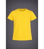 Erkek-Kız Çocuk Sarı DÜZ Renk Yuvarlak Yaka T-Shirt