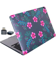 MacBook Air 13.6 İnç Çiçek Desenli Kılıf A2681 A3113 A3240 A3449 M2 M3 M4 M5 Uyumlu Kristal Parlak Sert Kapak Hard Case Pembe Mavi