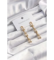 316L Çelik Altın Renk Sallantılı Tiffany Model Küpe (Karışık)