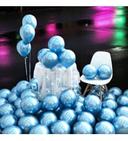 ULTRA YÜKSEK KALİTE 50 ADET AÇIK MAVİ KROM BALON AYNALI PARLAK METALİK BALON KROM KOYU AÇIK BALON