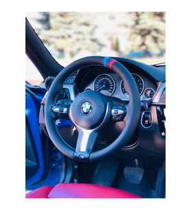 Bmw - M Çizgili Ithal Suni Deri Oto Direksiyon Kılıfı