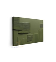 Yatay Kanvas Duvar Tablosu Yesil Cizgiler Soyut Salon Tablosu Ofis Tablosu Ev Hediyesi Dekorasyon
