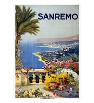 San Remo Seyahat Poster Tablo Ahşap Poster Dekoratif