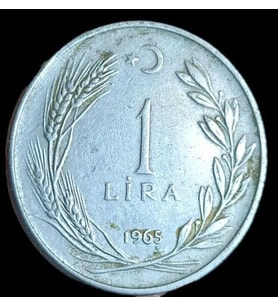 1 lira 1965 yılı koleksiyon madeni para