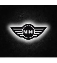 Mini Cooper Tasarımlı Led Mdf Duvar Tablosu, 6mm Ahşap Duvar Dekoru