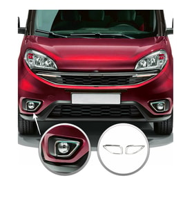 Fiat Doblo Krom 2 Parça Sis Farı Çerçevesi 2015 Ve Sonrası Paslanmaz Çelik