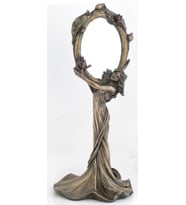 Wise Ayna & Sehpa – Art Kızlı Ayna 30x13x12 Cm (Açık Kahve)