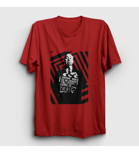 Presmono Unisex Kırmızı Yönetmen Sinema Hediye Alfred Hitchcock T-Shirt 556441tt (Kırmızı)