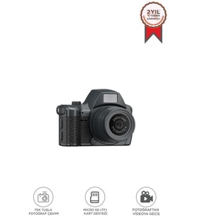 Torima Dijital Fotoğraf Makineleri Video Mini Kamera 2K Video 128GB Destekli CMR42 Siyah