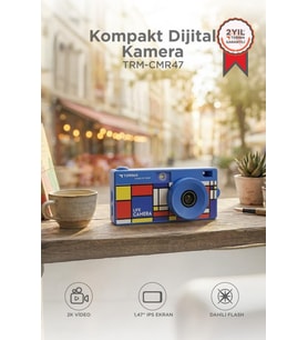 Torima Life Dijital Kamera Selfie Video Vlog Kamerası Mini Fotoğraf Makinesi CMR47 Mavi