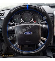 Mazda B-Series Dikme Direksiyon Kılıfı Alcantara Süet Mat Karbon Mavi Yüzük ve Dikiş Fighter-B2500-Thunder 2006-2009