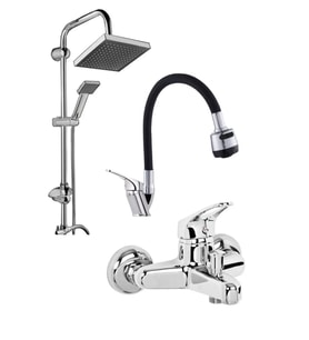 Pro Germany Mix Banyo Bataryası Robot Yağmurlama Tepe Duş Seti Duş Başlığı 3'li robotvebataryaset...
