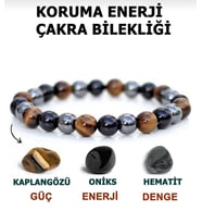 Kaplan Gözü, Hematit Ve Oniks Doğal Taş Erkek Bileklik Sevgiliye Doğum Günü Hediyesi