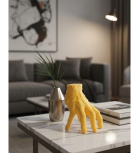 3D Dekoratif Sarı El Obje 17X16 Cm Şık Ve Dikkat Çekici Tasarım