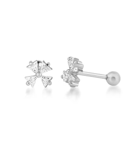 Şans Gümüş Piercing (Beyaz - Altın Rengi)