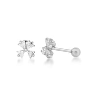 Şans Gümüş Piercing (Beyaz - Altın Rengi)