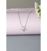 Deniz Yıldızı Gümüş Kolye Zirkon Taşlı 925 Ayar Gümüş Kolye (Silver)