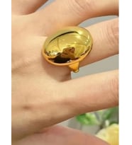 Oval Ayarlanablir Golda Renk Çelik Yüzük