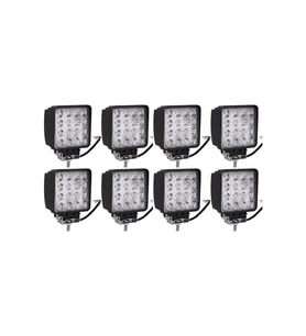 8 Adet 16 Led Off Road Kare Çalışma Lambası Sis Lambası Projektör Gündüz Farı 48 Watt