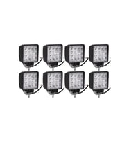 8 Adet 16 Led Off Road Kare Çalışma Lambası Sis Lambası Projektör Gündüz Farı 48 Watt