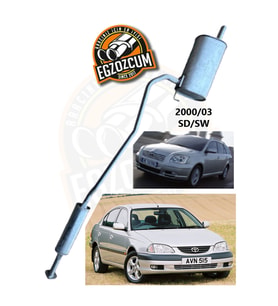 Toyota Avensis 1.8/2.0 arka ve orta susturucu egzoz SD/SW komple eksoz (2000-03)