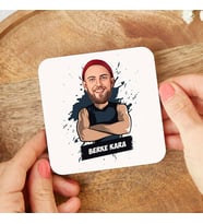 Kişiye Özel Karizmatik Erkek Karikatürlü Bardak Altlığı