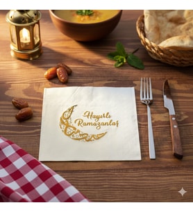 Ramazan Temalı Yaldız Baskılı Peçete