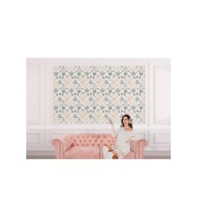 Pastel Renkli Yapraklar Çiçekler Duvar Kağıdı-5643
